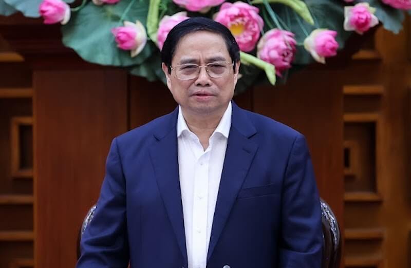 Thủ tướng Phạm Minh Chính phát biểu tại cuộc họp thường trực Chính phủ về lãi suất, trái phiếu doanh nghiệp và bất động sản, ngày 25/4