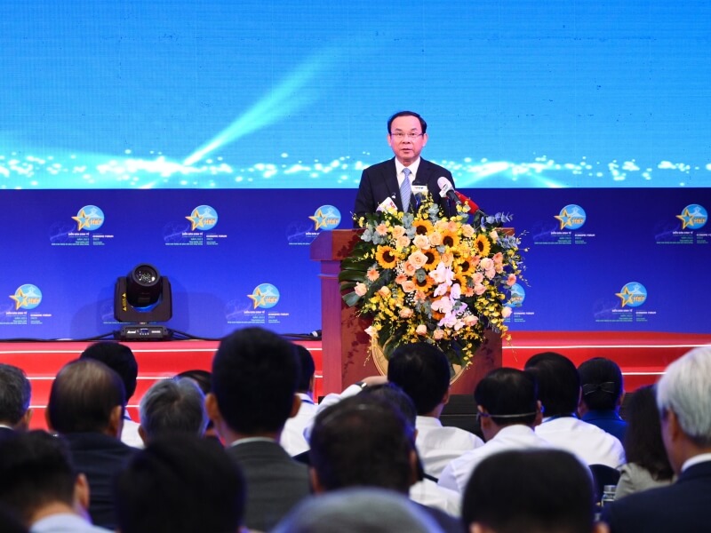 Bí thư Thành ủy TP HCM Nguyễn Văn Nên phát biểu khai mạc diễn đàn