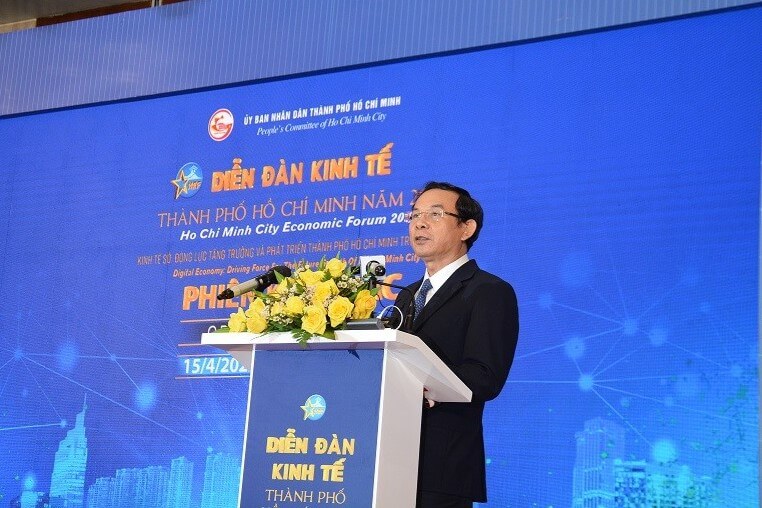 Bí thư Thành ủy TPHCM Nguyễn Văn Nên phát biểu khai mạc chào mừng diễn đàn