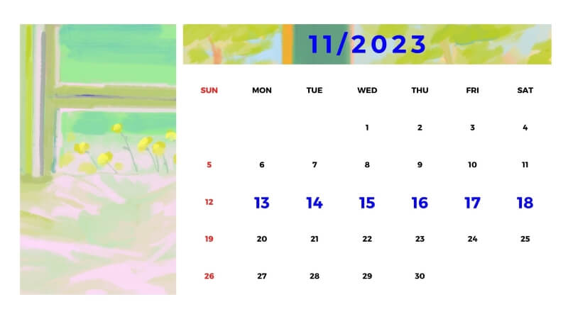 Lịch công tác HUBA Từ ngày 13/11/2023 đến ngày 19/11/2023