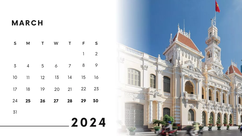 Lịch công tác HUBA từ ngày 25.03.2024 đến ngày 31.03.2024