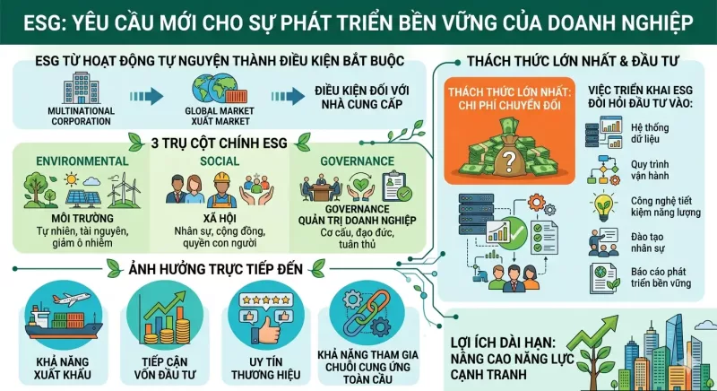 Chính sách kinh tế 2026: Doanh nghiệp cần chuẩn bị gì trước những thay đổi lớn? 2 ESG trở thành tiêu chuẩn cạnh tranh mới