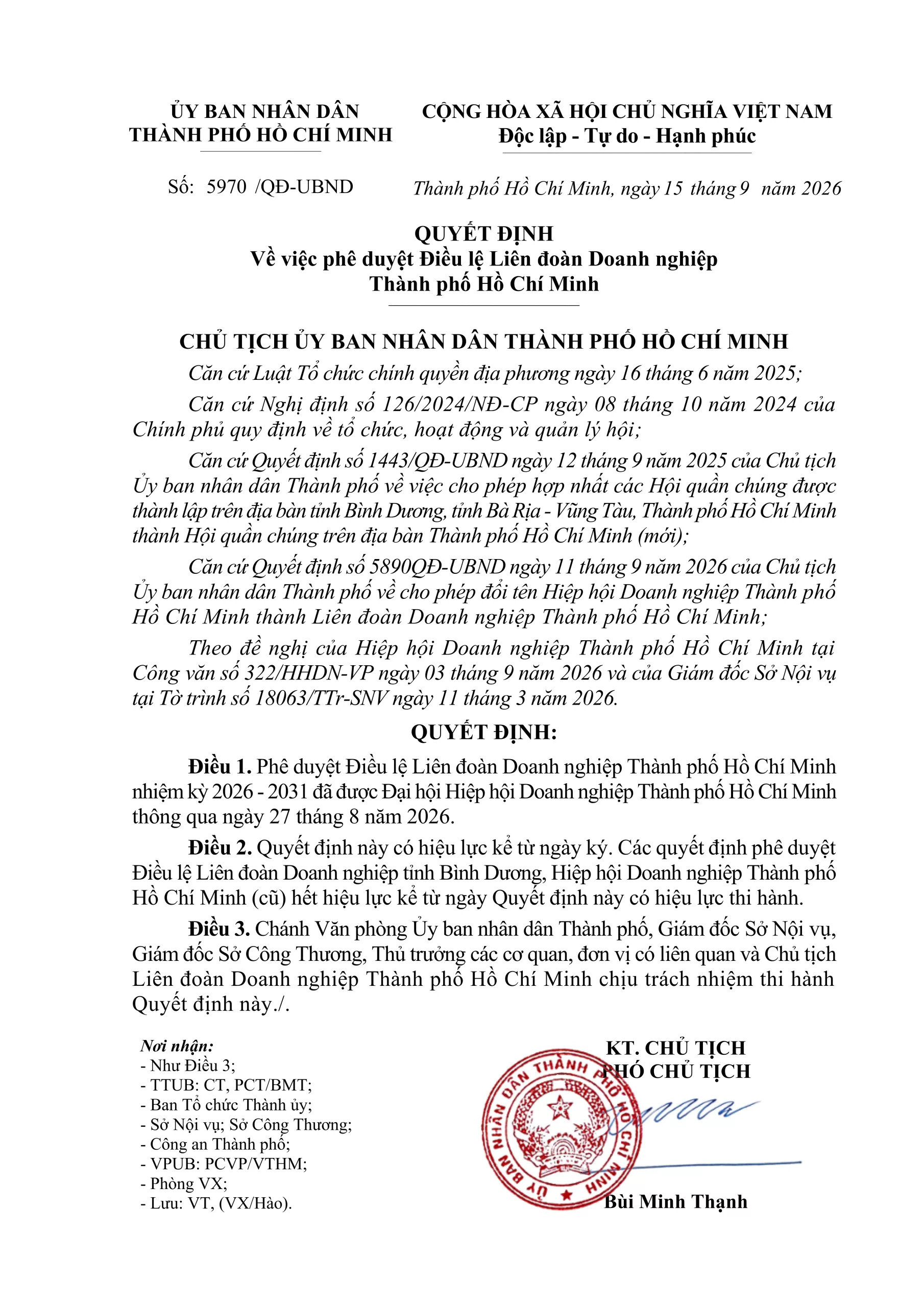20260915 Quyet dinh phe duyet Dieu le Lien doan Doanh nghiep TPHCM scaled