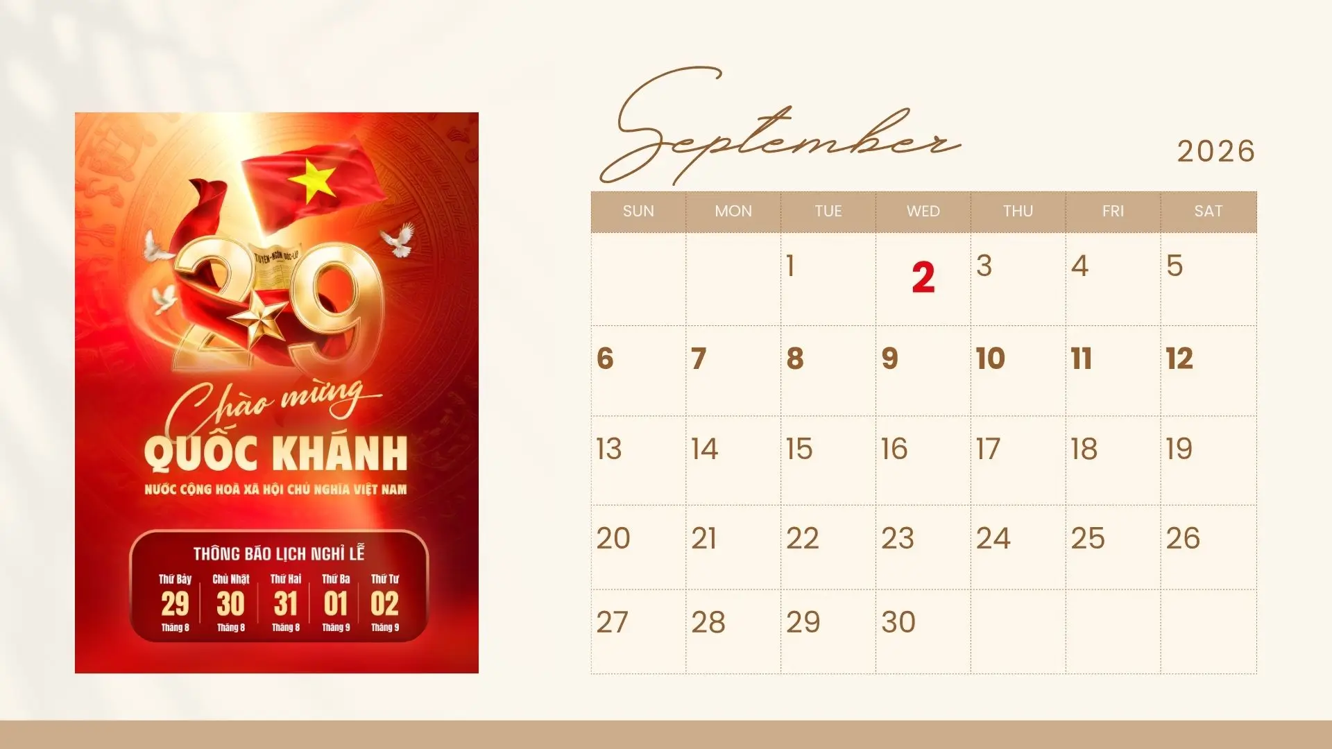 Lịch công tác HUBA từ ngày 31.8.2026 đến ngày 6.9.2026